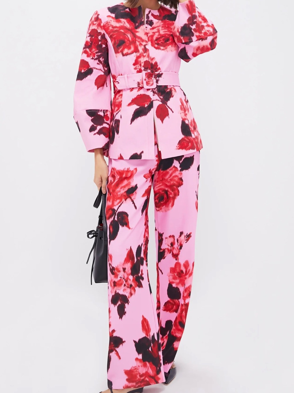 Tuckernuck Pink Suit with Red Floral Print